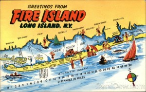 Map of Fire Island, Long Island NY