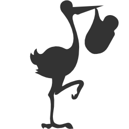 Baby-Stork-with-bundle-icon