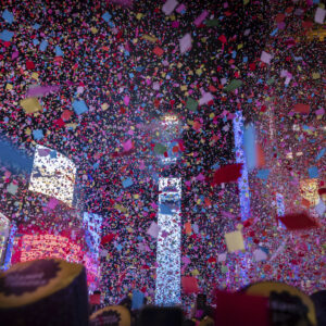 The Times Square New Year's Eve Ball drops during New Year's celebration in Times Square on Sunday, Jan. 1, 2023 in New York. (AP Photo/Stefan Jeremiah)